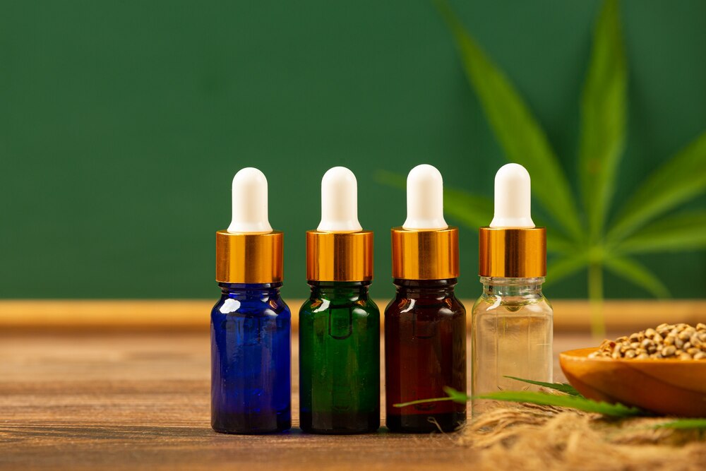 Hemp oil from hemp seeds and leaves Medical marijuana.